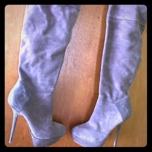 Over the knee suede boot